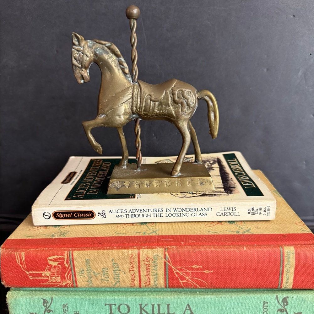 Vtg.Solid Brass Carousel horse with beautiful patina.Aged to perfection.Korea